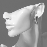 Серьги металл &laquo;Геометрия&raquo; дорожка акары, мини, цвет серебро, d=2,2 см