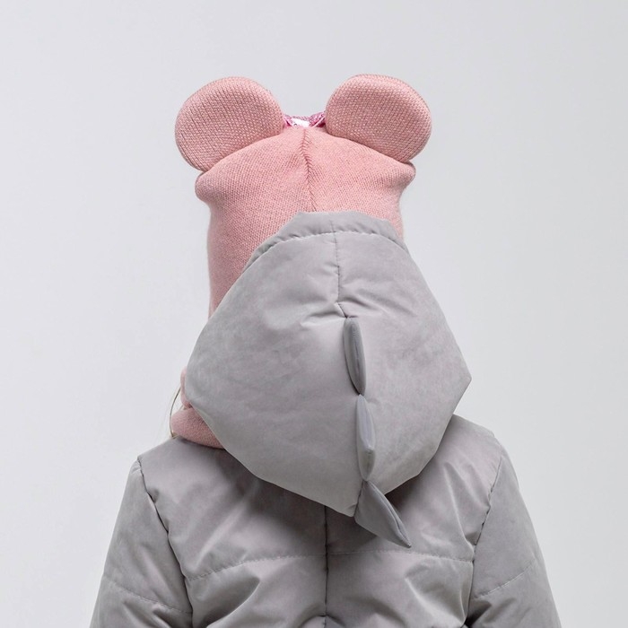 Шапка для девочки, цвет пудра, размер 42-46 Шапка для девочки, цвет пудра, размер 42-46