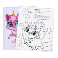 Вышивка крестиком для детей &laquo;Котик-единорог&raquo;, набор для творчества, 25 х 20 см