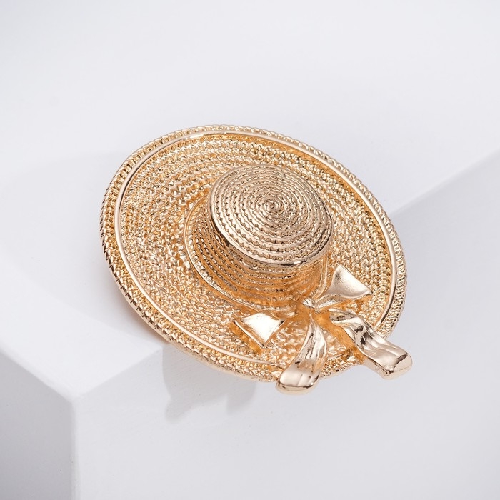 Брошь &laquo;Шляпка&raquo;, цвет золото