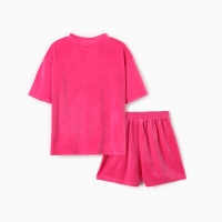 Костюм детский (футболка, шорты) KAFTAN Plushy р.36 (134-140), фуксия