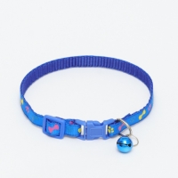 Ошейник двухслойный с фастексом "Разноцветные косточки" 30 х 1 см, синий Ошейник двухслойный с фастексом "Разноцветные косточки" 30 х 1 см, синий