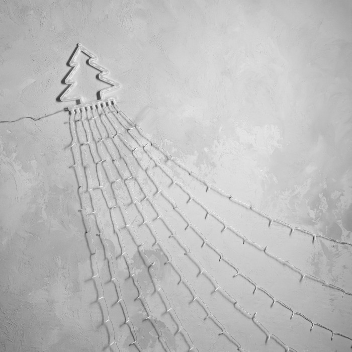 Светодиодная фигура &laquo;Ёлка&raquo; 3.5 м, пластик, 9 нитей, 220 В, свечение зелёное