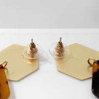 Серьги акрил &laquo;Геометрия&raquo;, цвет коричневый в золоте