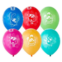Шар латексный 14" &laquo;Смешарики&raquo;, пастель, 5 ст. рисунок, набор 25 шт. МИКС