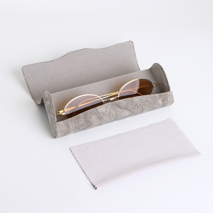 Футляр для очков на магните, длина 16 см, цвет серый