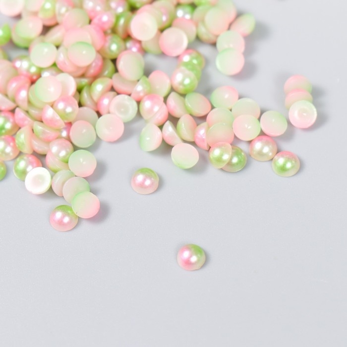 Декор "Градиент розово-зелёный" d=4 мм 10г 200 шт 5х2,5 см МИКС