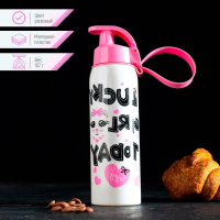 Бутылка для воды пластиковая «Кот», 500 мл, цвет белый Бутылка для воды пластиковая «Кот», 500 мл, цвет белый