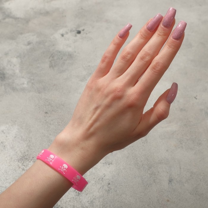 Силиконовый браслет &laquo;Череп&raquo;, набор 3 шт., цвет МИКС, 5,7см