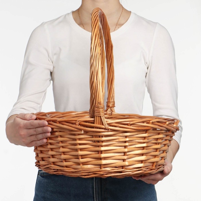 Набор плетеных корзин (ива), 39х14/40 см, 30х12/35 см, 25х10/30 см, 3 шт., светло-коричневый Набор плетеных корзин (ива), 39х14/40 см, 30х12/35 см, 25х10/30 см, 3 шт., светло-коричневый