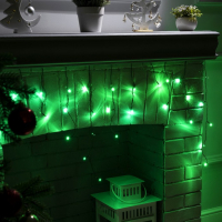 Гирлянда &laquo;Бахрома&raquo; 3 &times; 0.5 м, IP20, тёмная нить, 80 LED, свечение зелёное, 8 режимов, 220 В