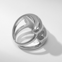 Кольцо металл &laquo;Тренд&raquo; капли, цвет серебро, размер 16