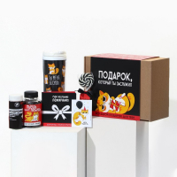 Гифтбокс &laquo;Подарок, который ты заслужил&raquo;, чай 50 г., термостакан 350 мл., драже шоколадное 80 г., шоколад 4 шт. * 5 г., леденец 30 г.