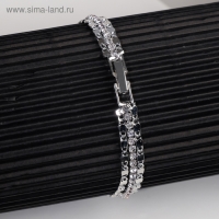 Браслет со стразами &laquo;Сияй&raquo; нить переплетением, цвет белый в серебре, 18 см