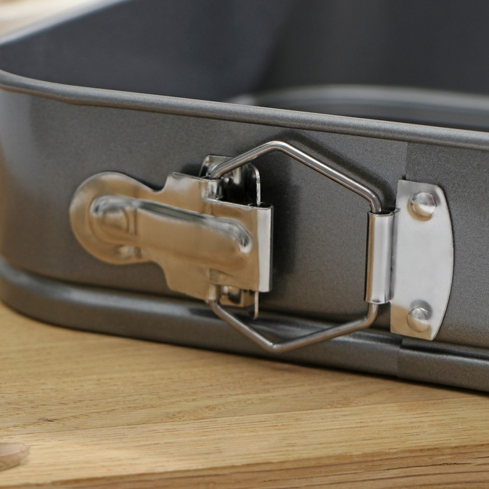 Форма для выпечки разъёмная Доляна &laquo;Элин. Квадрат&raquo;, 24&times;6,5 см, антипригарное покрытие, цвет чёрный