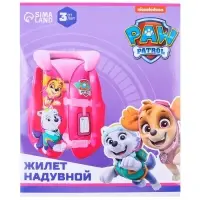 Жилет надувной для плавания, детский, Щенячий патруль, цвет розовый