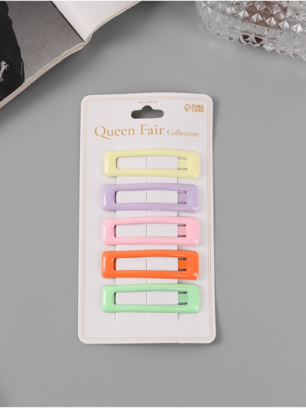 Невидимка для волос Невидимка для волос "Милен" (набор 5 шт) нежность, 5 см, микс