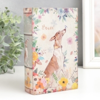 Сейф-книга дерево кожзам "Борзая в цветах" 17х11х5 см Сейф-книга дерево кожзам "Борзая в цветах" 17х11х5 см