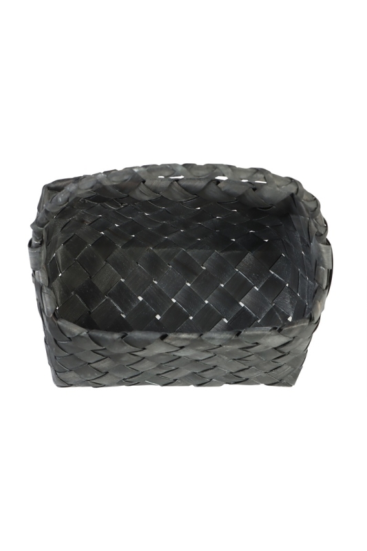 Корзина плетёная, 27×14×13 см, плетёная ручка h=13 см, ива, серая Корзина плетёная, 27×14×13 см, плетёная ручка h=13 см, ива, серая