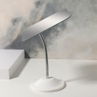 Зеркало настольное, на гибкой ножке, зеркальная поверхность 13,5 &times; 16,5 см, цвет белый