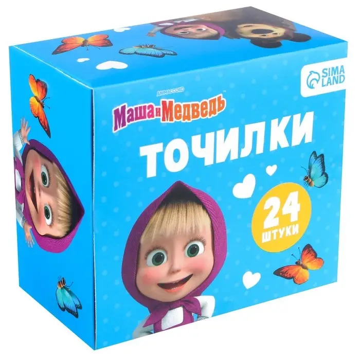 Точилка пластиковая прямоугольная, &laquo;Маша и медведь&raquo;