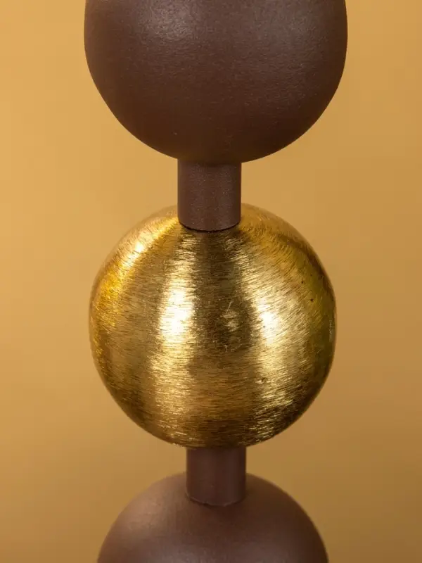 4 подсвечника на тарелке со сферами, шоколад 25,5х22,5х32 см