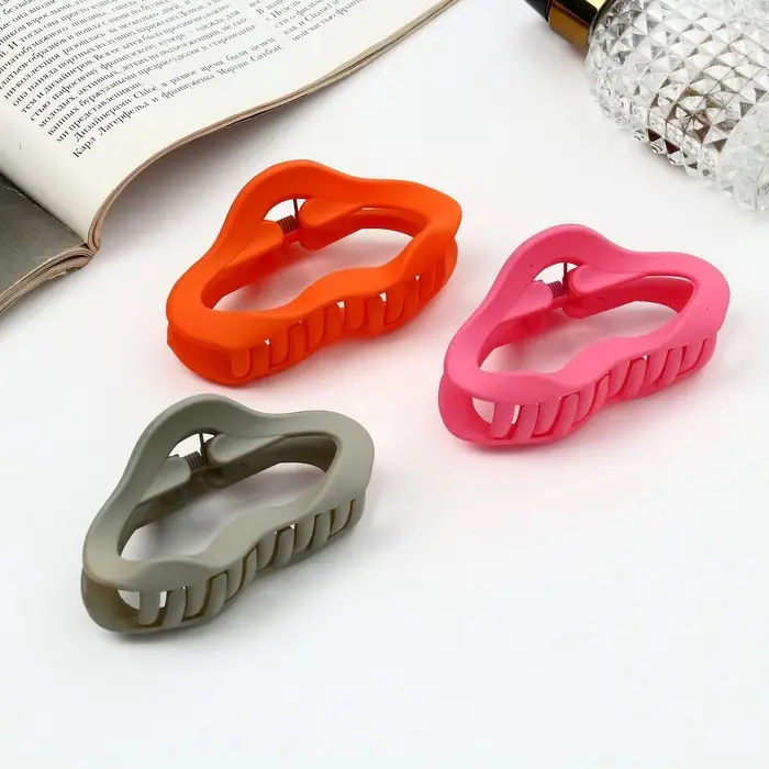 Крабик для волос &laquo;Леона&raquo;, овал геометрия матовый, 8.5 см, МИКС