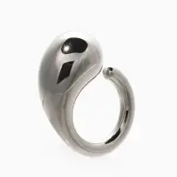 Кольцо пластик "Капля Бо", р-р 17, цвет серебро