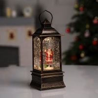 Светодиодная фигура &laquo;Фонарь с Дедом Морозом&raquo; 7.8 &times; 19.5 &times; 7.8 см, пластик, батарейки ААх3 (не в комплекте), USB, свечение тёплое белое