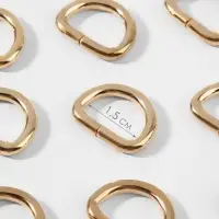 Полукольцо для сумок, d=15 мм, толщина - 3 мм, 10 шт., цвет золотой