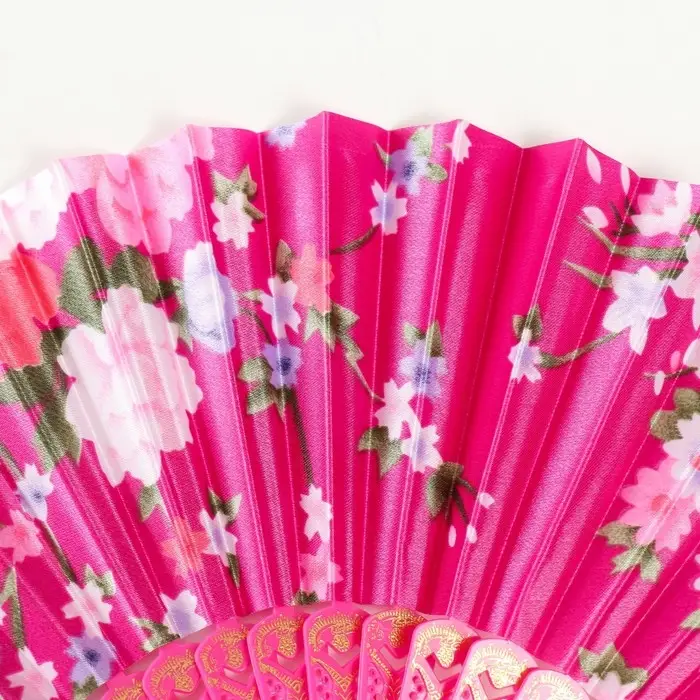 Веер пластик, текстиль "Цветочный" МИКС 23 см