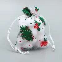 Мешочек подарочный органза &laquo;Рябина&raquo;, 10 х 12 см +/- 1.5 см