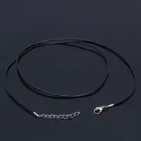 Шнурок каучуковый, неполый, 55 см, d=1.5 мм, чёрный в серебре