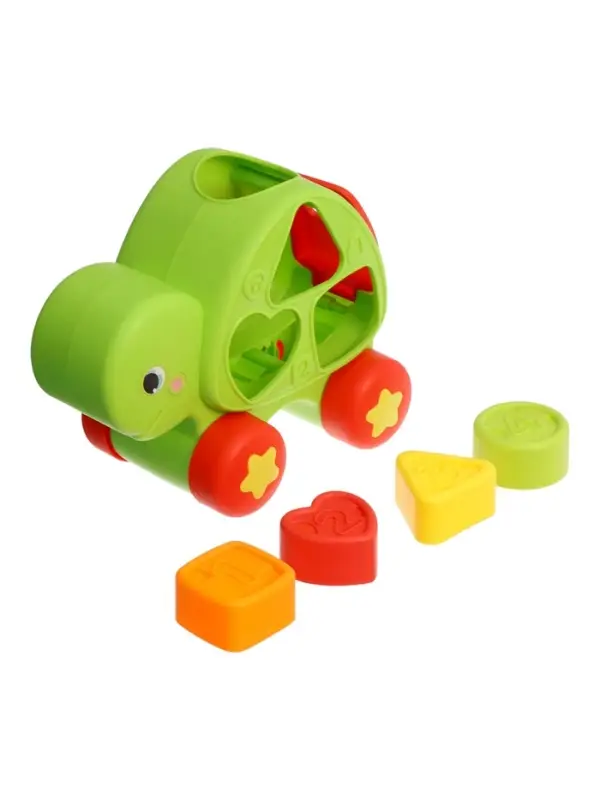 Развивающий сортер "Черепашка" с циферблатом, на колесиках