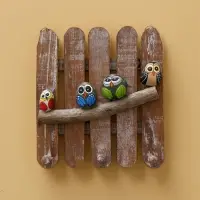 Вешалка "Воробьи на ветке" дерево Албезия 23х23х6 см