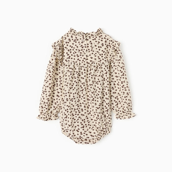 Блузка-боди для девочки MINAKU, цвет бежевый, рост 86-92