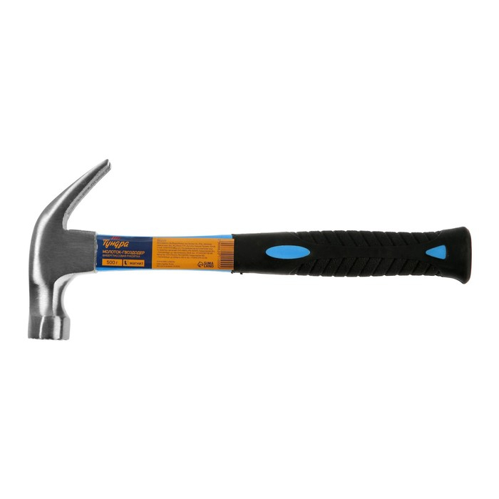 Молоток-гвоздодер ТУНДРА, боек с магнитом, фиберглассовая 2К рукоятка, 500 г Молоток-гвоздодер ТУНДРА, боек с магнитом, фиберглассовая 2К рукоятка, 500 г