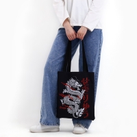 Шопер &laquo;Дракон&raquo; 35 х 0,5 х 40, отд без молнии, без подклада, чёрный