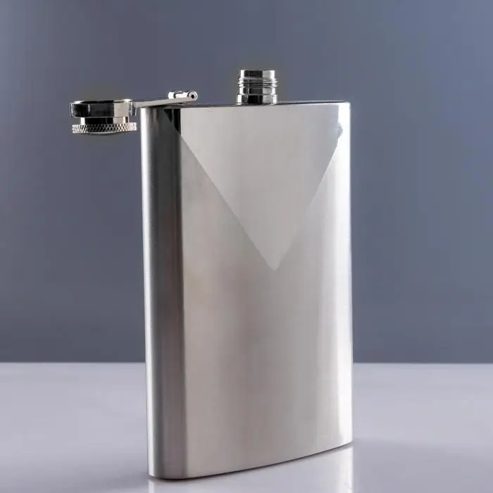 Фляжка под нанесение Drake, 240 мл, металл, хромированная