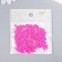 Бисер стекло 6/0 "Неоново-розовый" 15 гр
