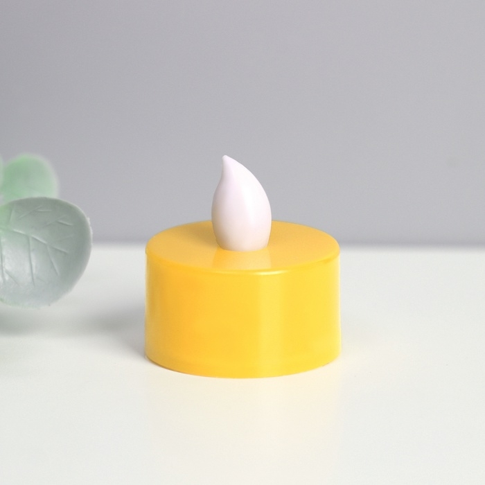 Светодиодные свечи, ночники LED RISALUX &laquo;Добра и света!&raquo; набор 2 шт., жёлтые, RGB, 3.5&times;3.5&times;4 см