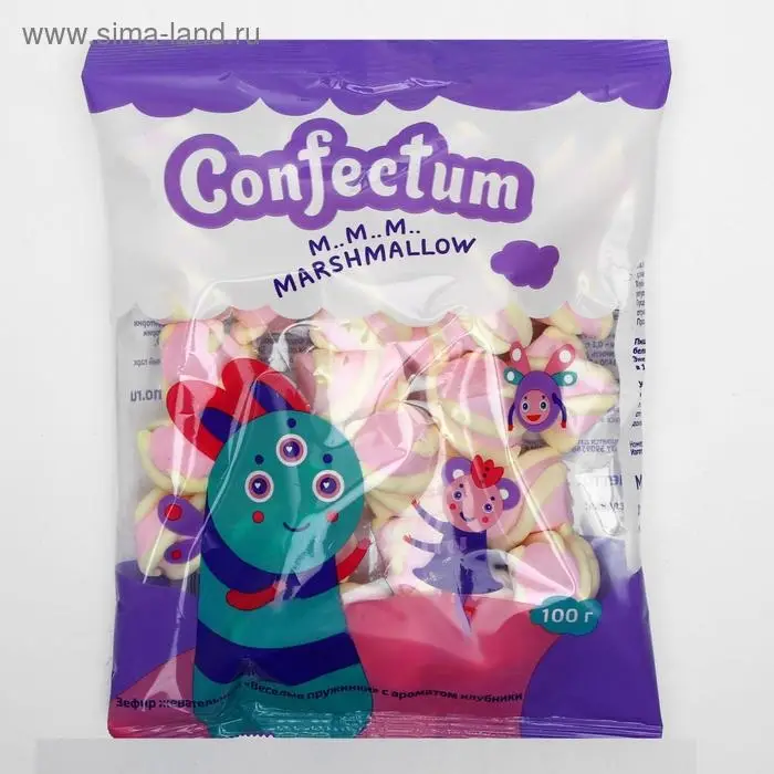 Маршмеллоу &laquo;&lrm;Веселые пружинки&raquo;&lrm;, с ароматом клубники, 100 г