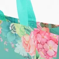 Сумка для покупок Цветы, 32*10*26. отд без молнии,  голубой