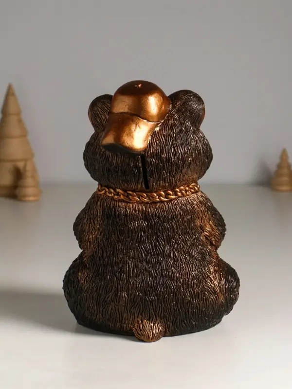 Копилка "Хомяк в кепке" 20 см, бронзовый