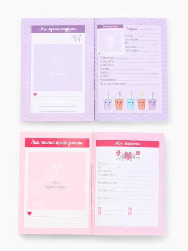 Анкета для девочек А6, 16 листов "Анкета настоящей принцессы"