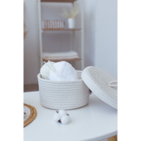 Корзина для хранения плетёная ручной работы LaDо́m &laquo;Бэлл&raquo;, 25&times;25&times;15 см, цвет белый