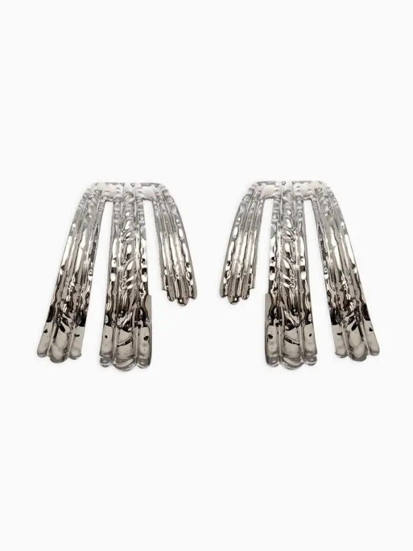 Серьги металл &laquo;Трио&raquo; объёмные, цвет серебро