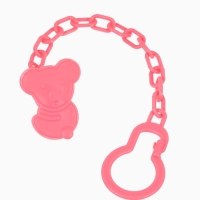 Пустышка классическая, с держателем, +0мес., цвет розовый