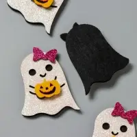 Декор для творчества войлок блеск "Приведение с тыквой" 5,5х4,5 см