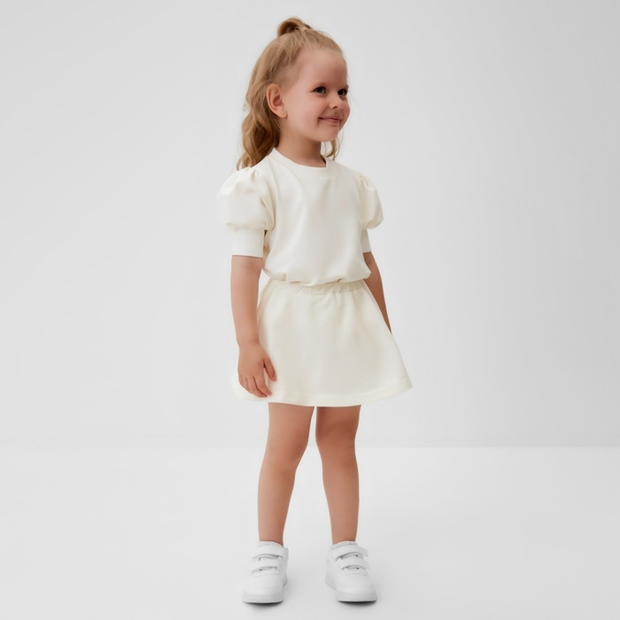 Комплект для девочки (свитшот и юбка) MINAKU, цвет молочный, рост 104 см